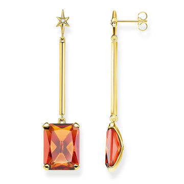 Thomas Sabo Earrings Orange Stone With Star