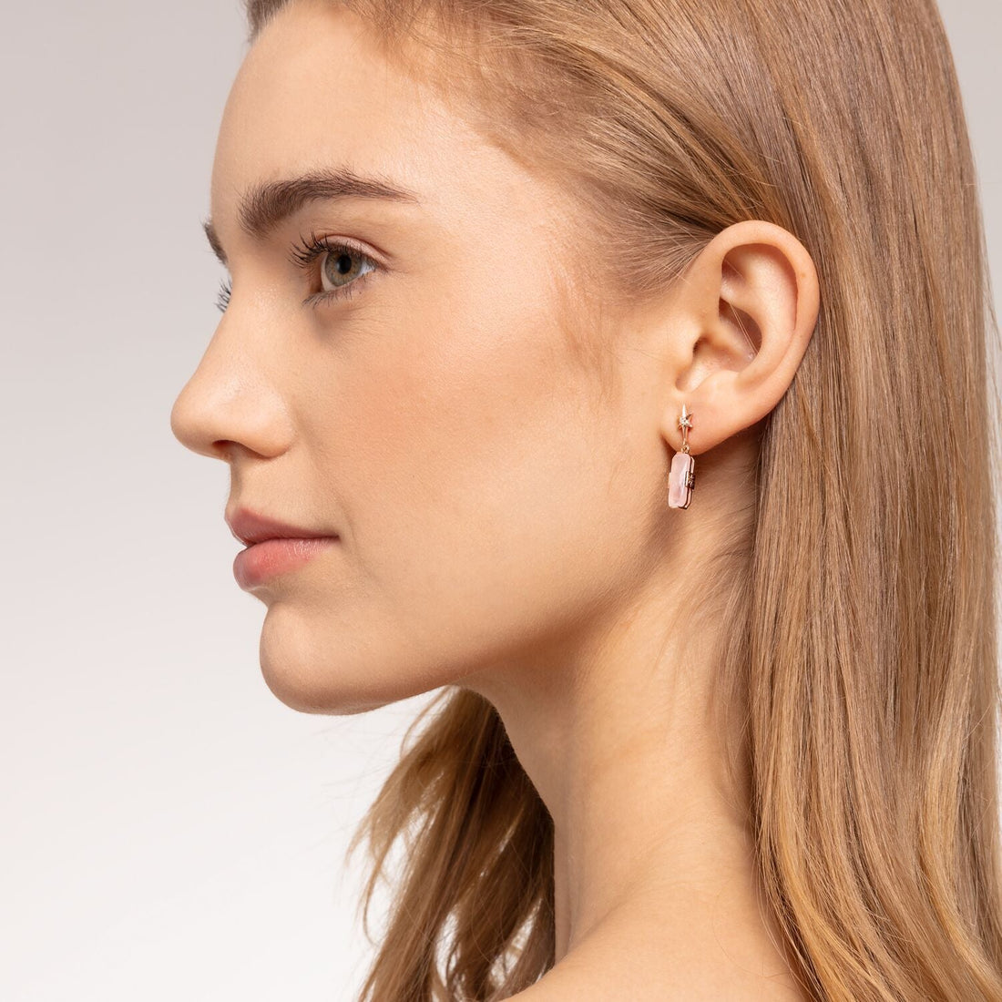 Thomas Sabo Ear Studs Pink Stone With Star