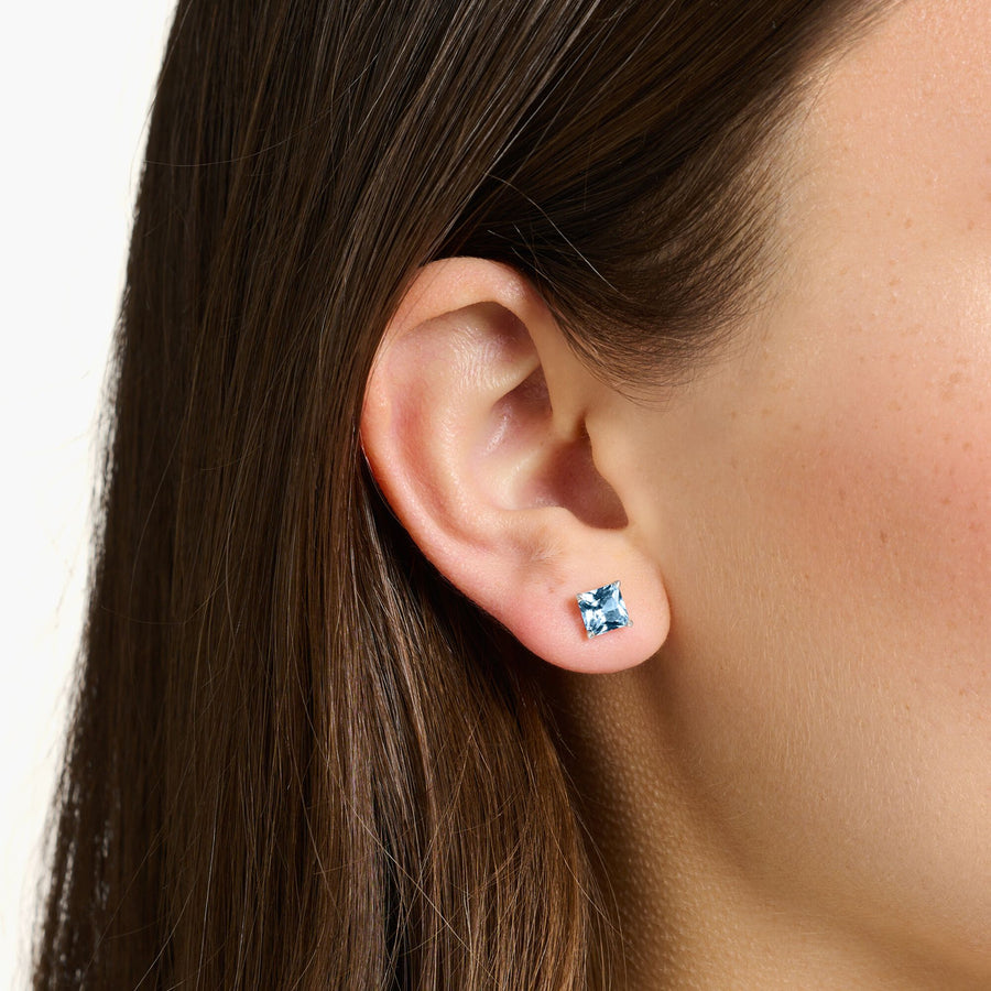 THOMAS SABO Ear studs blue stone silver