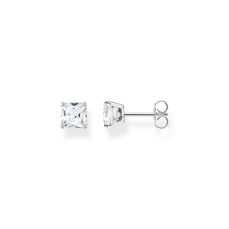 THOMAS SABO Ear studs white stone silver