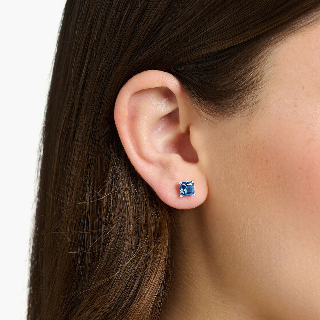 THOMAS SABO Ear studs blue stone silver