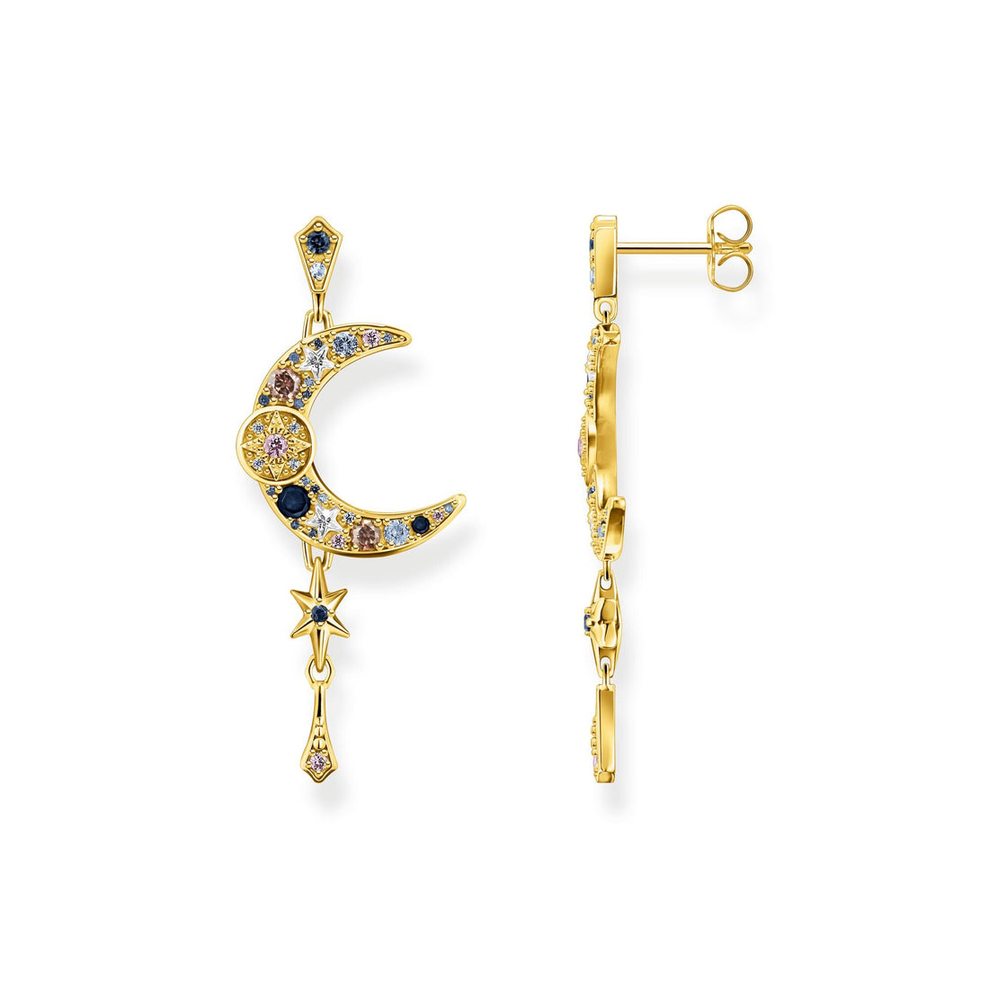 Thomas Sabo Earrings royalty moon colourful stones