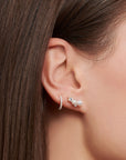 Thomas Sabo Ear studs pearls and white stones silver