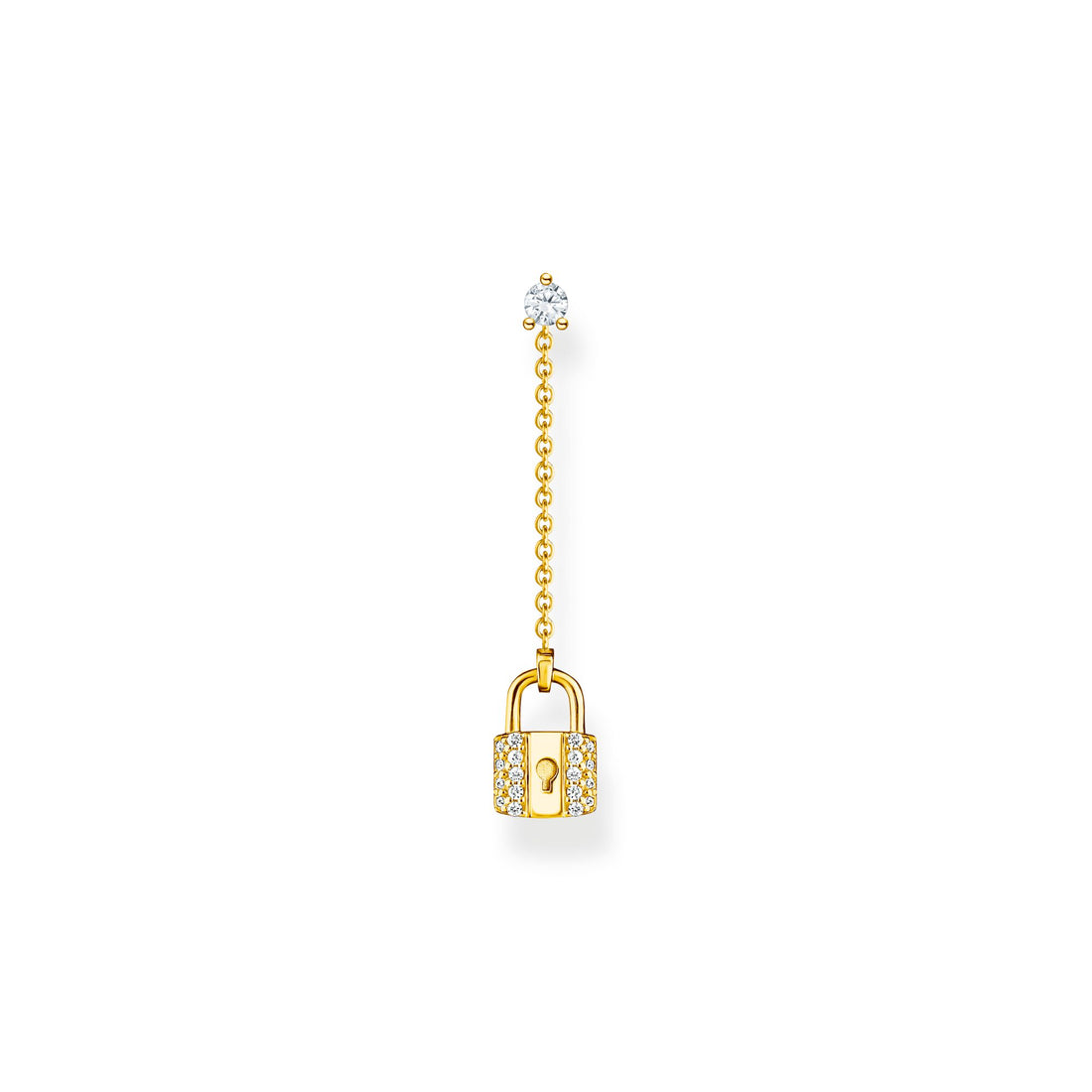 Thomas Sabo Single Earring Lock With White Stones Gold