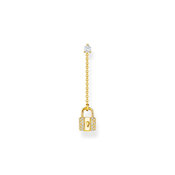 Thomas Sabo Single Earring Lock With White Stones Gold