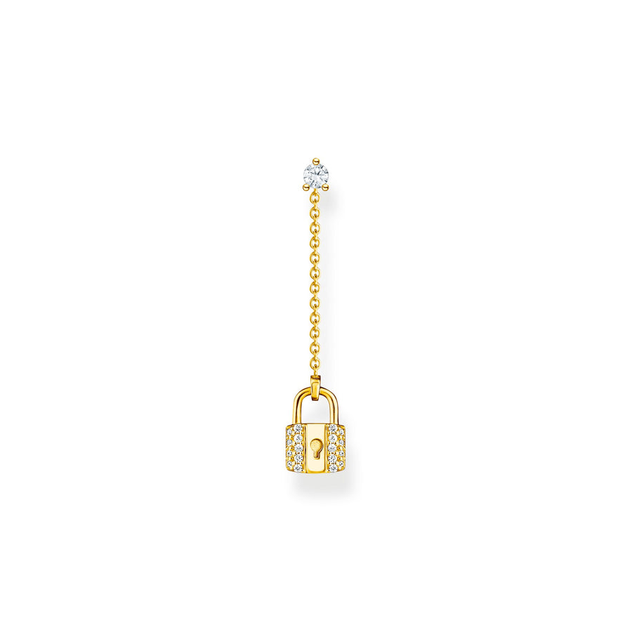 Thomas Sabo Single Earring Lock With White Stones Gold