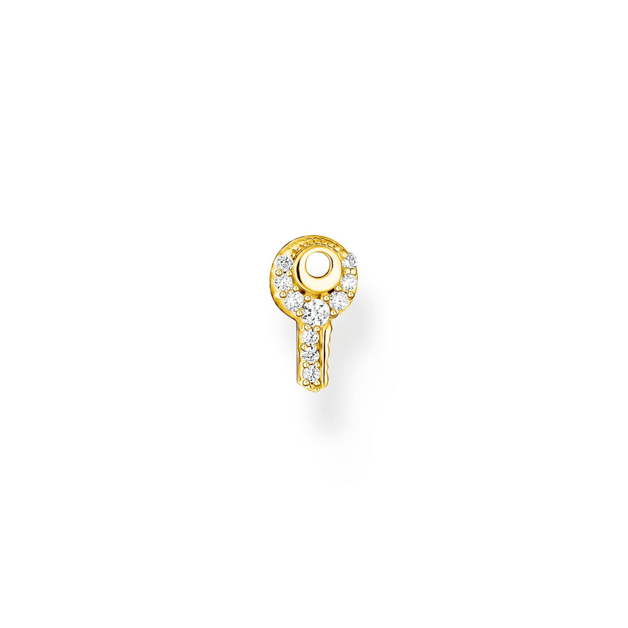 Thomas Sabo Single Ear Stud Key White Stones Gold