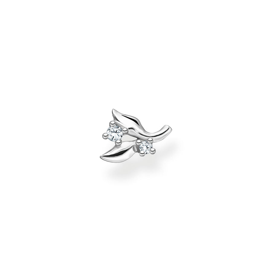 Thomas Sabo Single ear stud leaves white stones silver