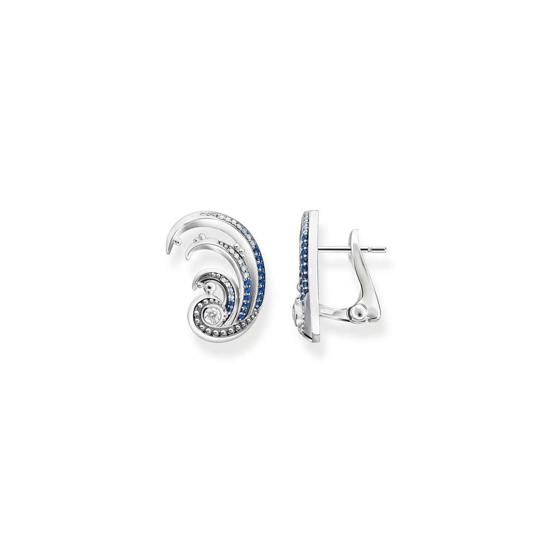 Thomas Sabo Ear studs wave with blue stones