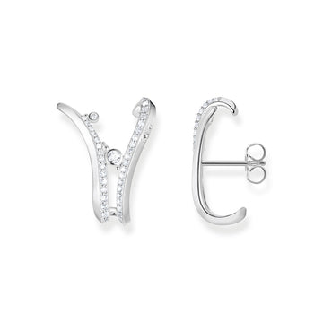 Thomas Sabo Ear studs wave with stones