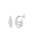 Thomas Sabo Earrings wave with white stones