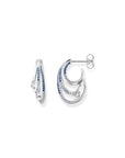 Thomas Sabo Earrings wave with blue stones