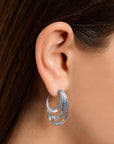 Thomas Sabo Earrings wave with blue stones