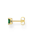 THOMAS SABO Single ear stud with green stone gold