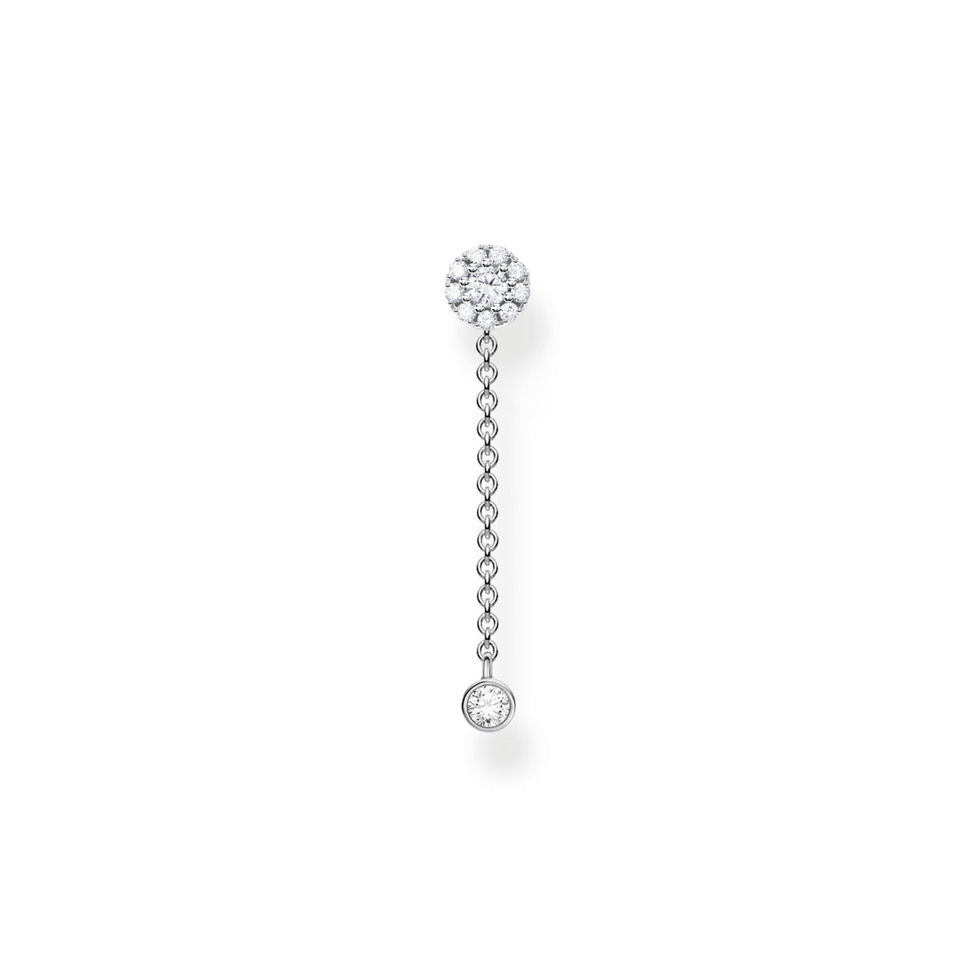 Thomas Sabo Single ear stud with pendant stone long silver