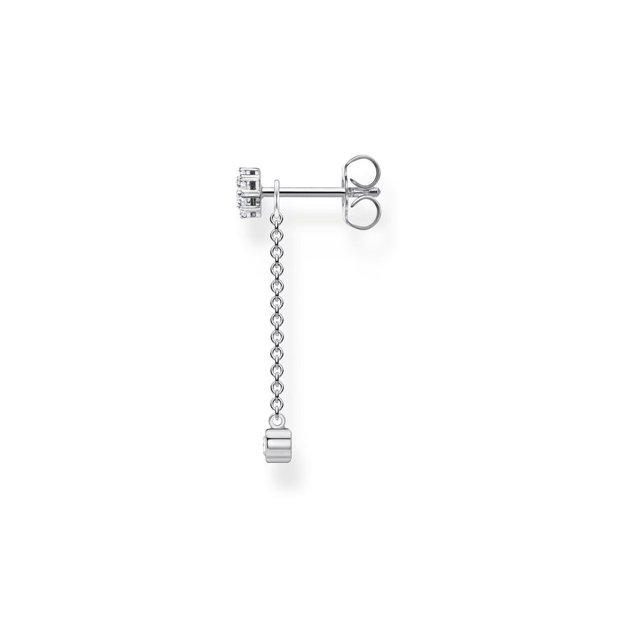 Thomas Sabo Single ear stud with pendant stone long silver