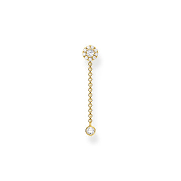 Thomas Sabo Single ear stud with pendant stone long gold