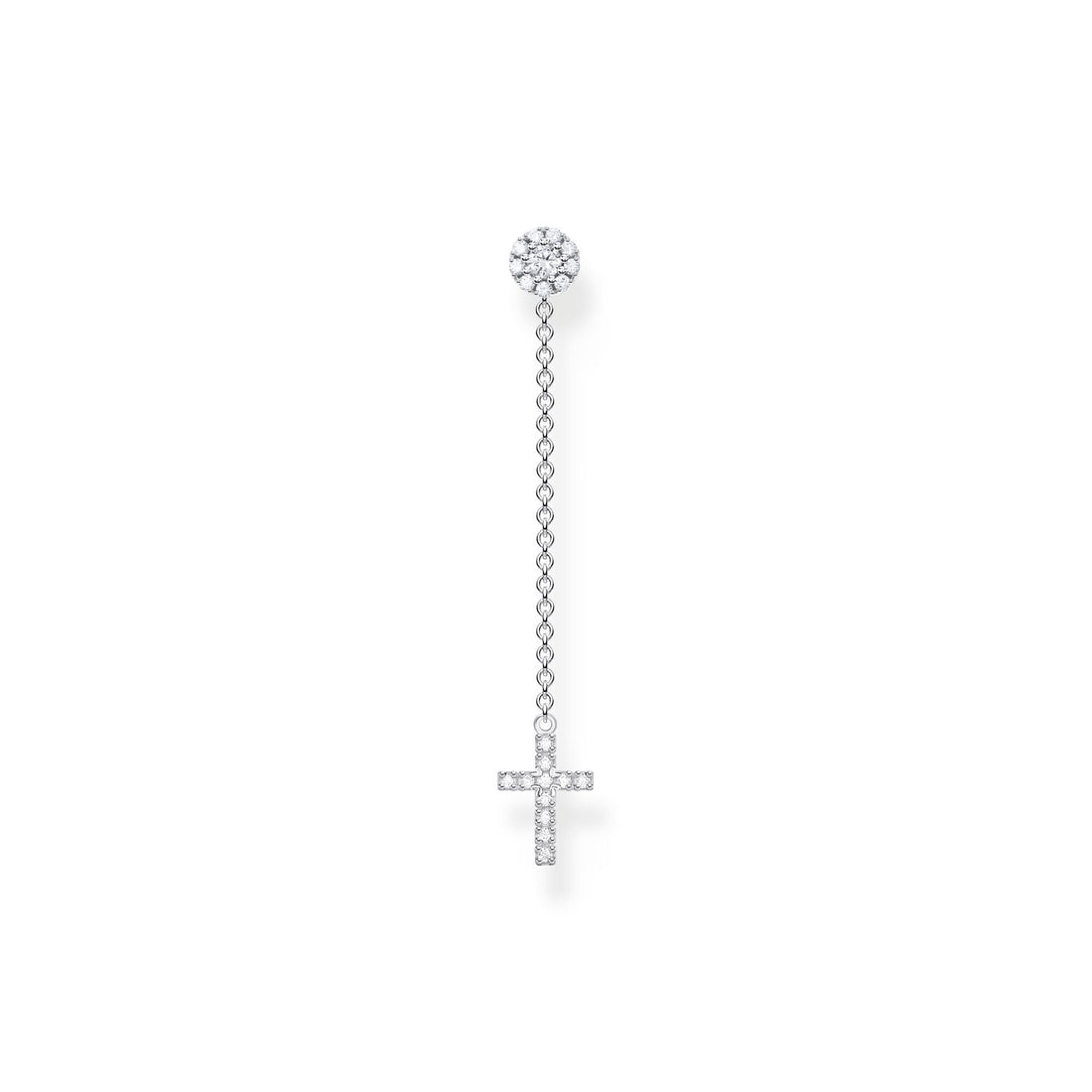 Thomas Sabo Single ear stud with cross pendant long silver