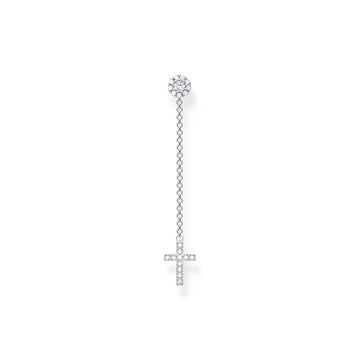 Thomas Sabo Single ear stud with cross pendant long silver