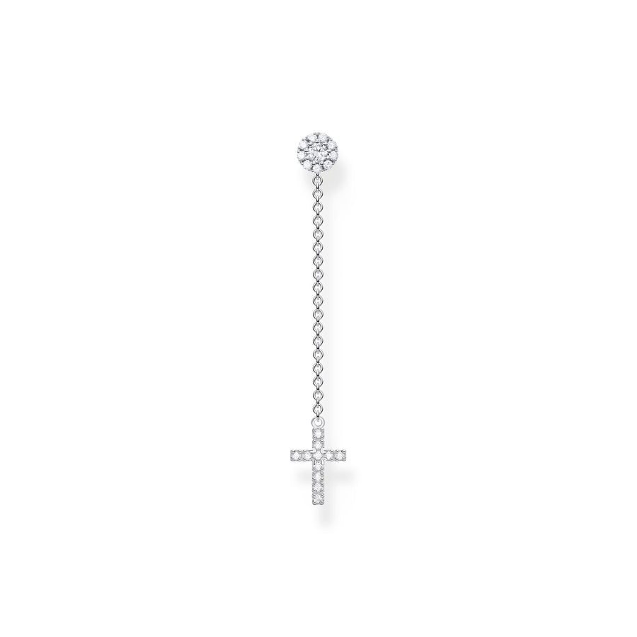 Thomas Sabo Single ear stud with cross pendant long silver