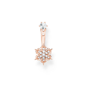 THOMAS SABO Single ear stud snowflake with white stones rose gold