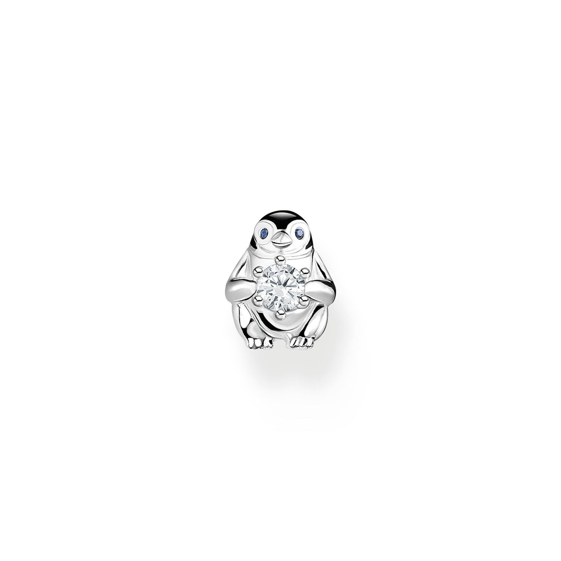 THOMAS SABO Single ear stud penguin with white stone silver