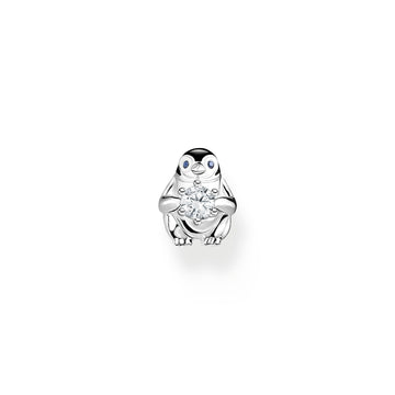 THOMAS SABO Single ear stud penguin with white stone silver