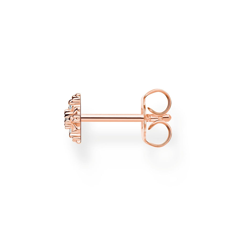 THOMAS SABO Single ear stud snowflake with white stones rose gold