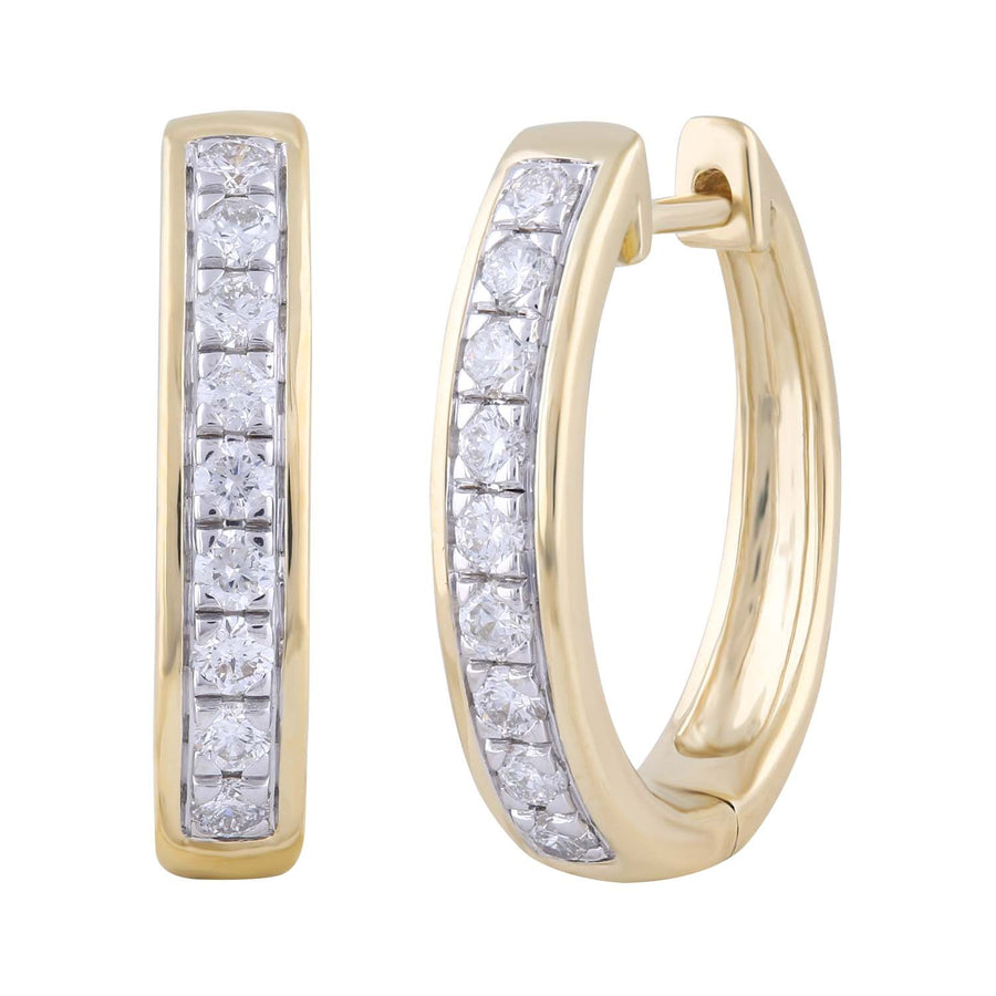 9CT MILEY DIAMOND HUGGIE EARRINGS