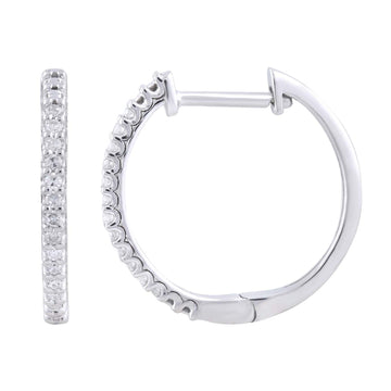 9CT AMAYA DIAMOND HOOP EARRINGS