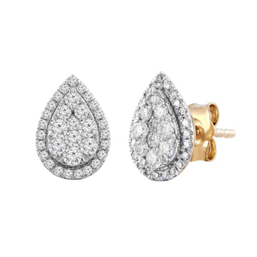 9CT GRAZIA DIAMOND STUD EARRINGS