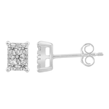 9CT ELEGANZA RADIANT DIAMOND EARRINGS