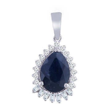 9CT ARIEL SAPPHIRE & DIAMOND PENDANT