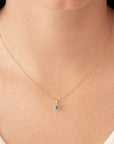 9CT LANA EMERALD & DIAMOND PENDANT