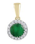 9CT LANA EMERALD & DIAMOND PENDANT