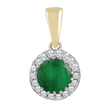 9CT LANA EMERALD & DIAMOND PENDANT