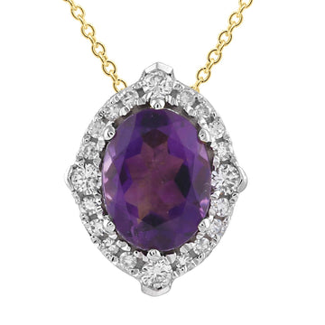 9CT PALOMA AMETHYST AND DIAMOND NECKLACE