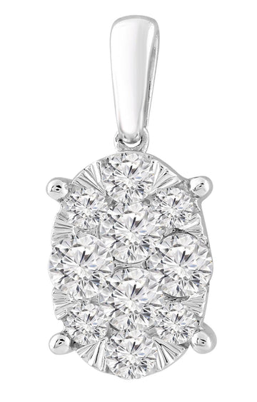 9CT ELEGANZA OVAL DIAMOND NECKLACE