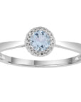 9CT LANA AQUAMARINE & DIAMOND RING