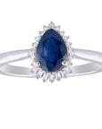 9CT ARIEL SAPPHIRE & DIAMOND RING