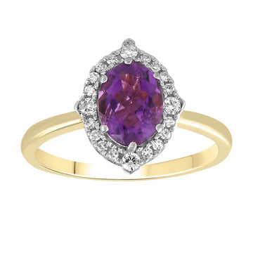 9CT PALOMA AMETHYST & DIAMOND RING