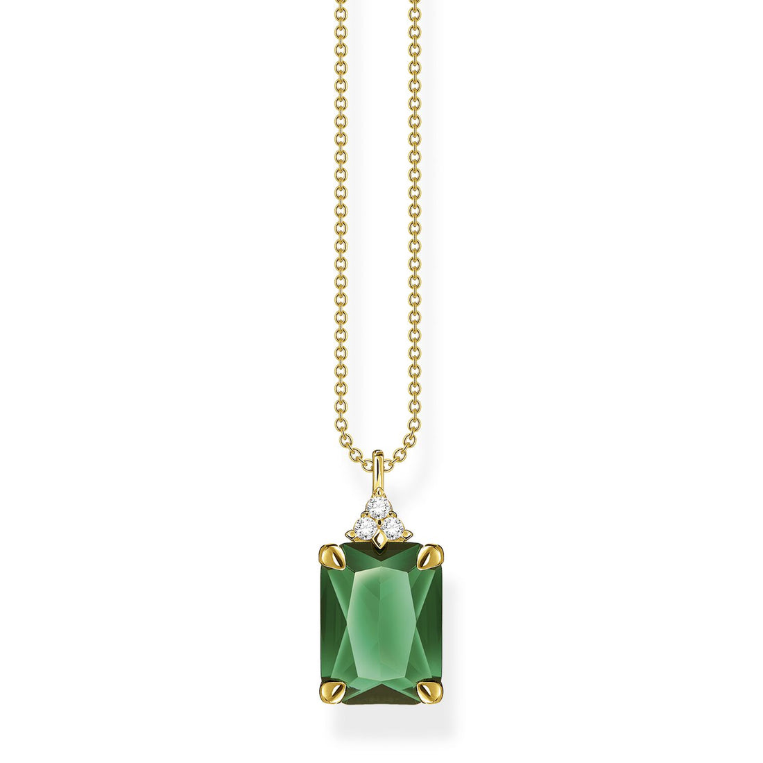 Thomas Sabo Necklace Green Stone Gold