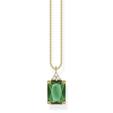 Thomas Sabo Necklace Green Stone Gold