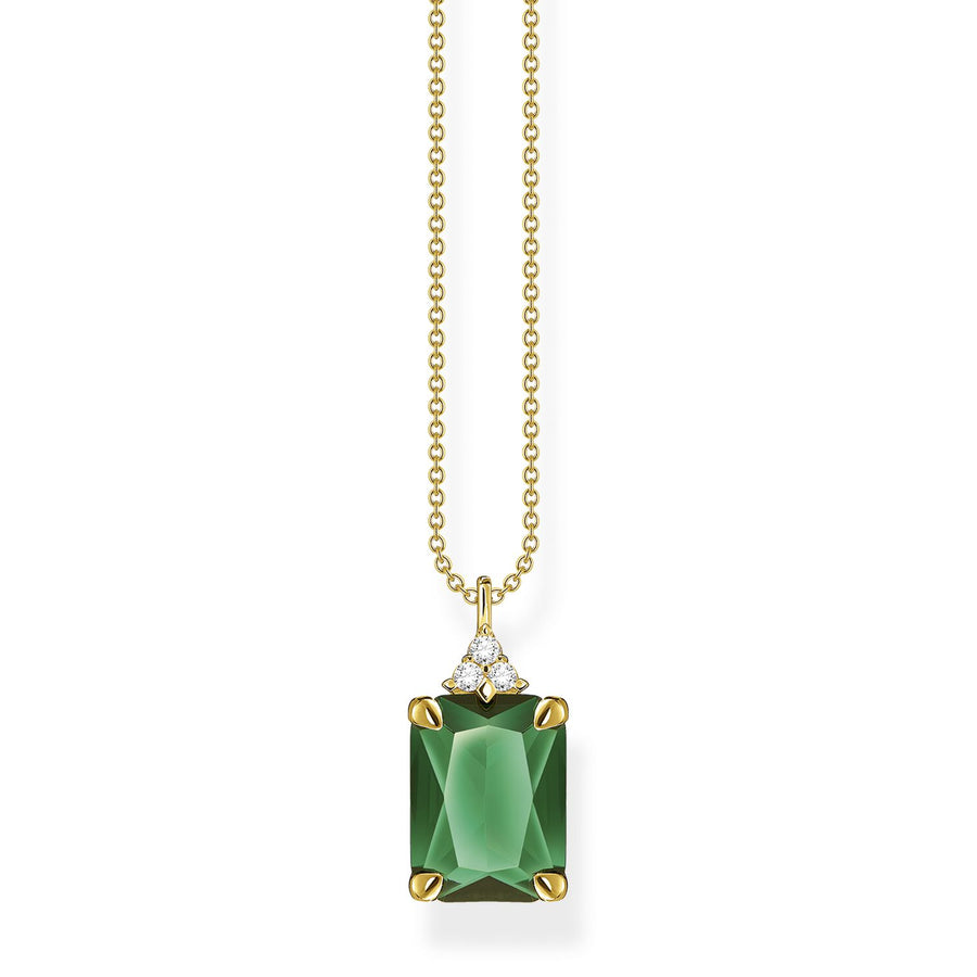 Thomas Sabo Necklace Green Stone Gold