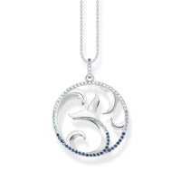 Thomas Sabo Necklace tail fin and wave with blue stones