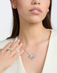 THOMAS SABO Necklace milky quartz with winter sun rays silver