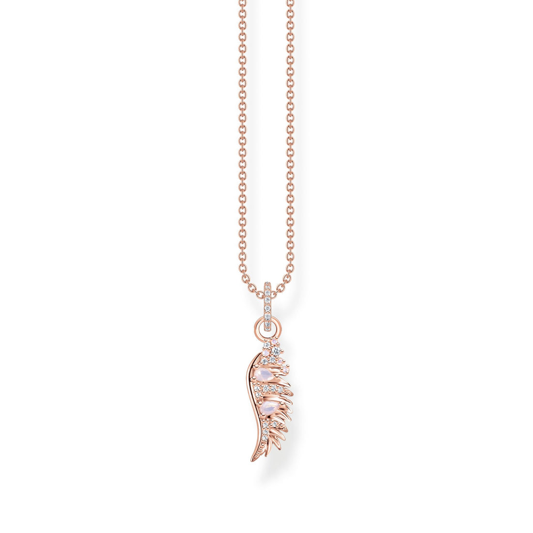 THOMAS SABO Necklace phoenix wing with pink stones rose gold