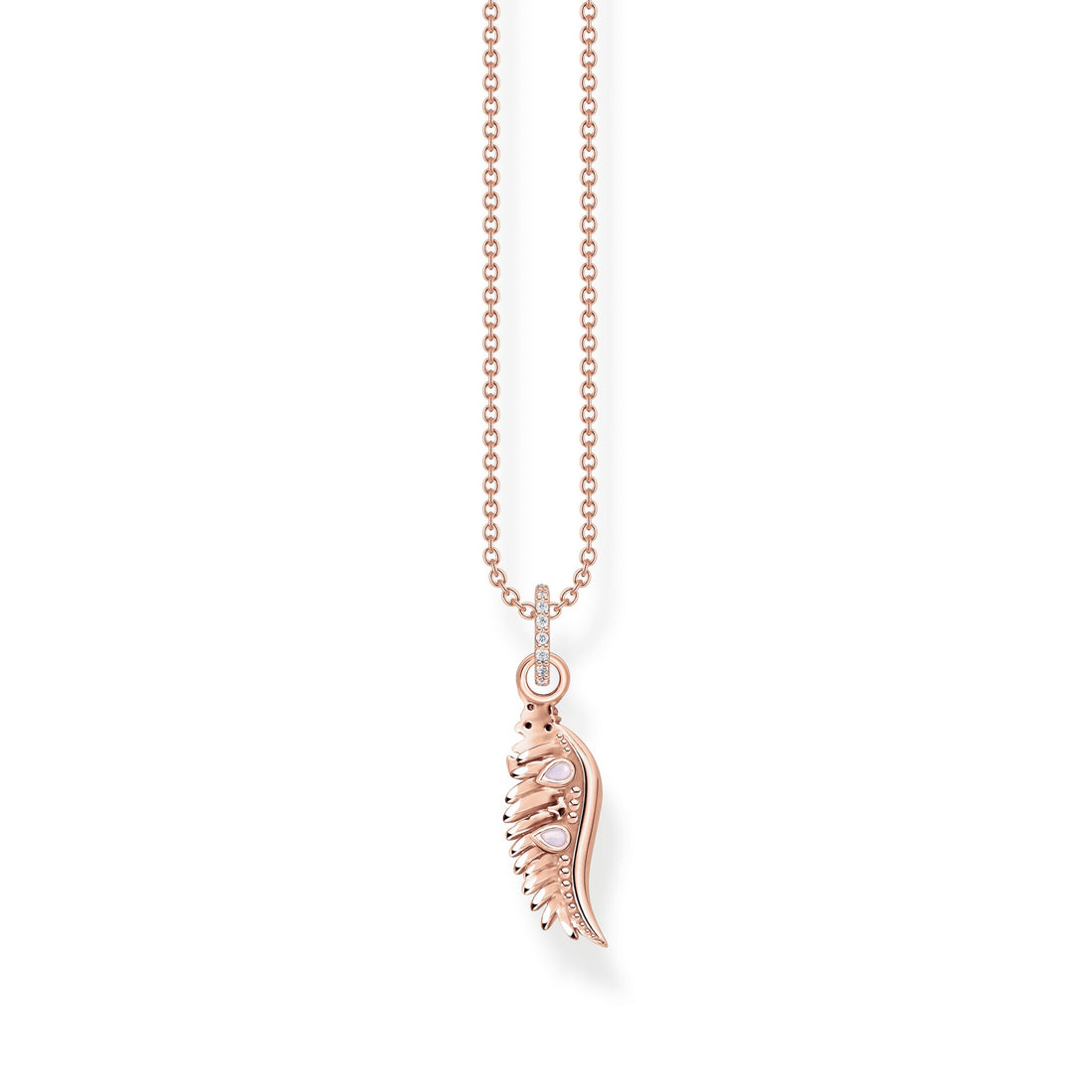 THOMAS SABO Necklace phoenix wing with pink stones rose gold