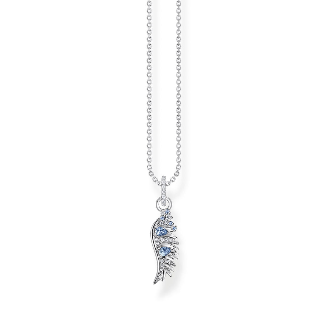 THOMAS SABO Necklace phoenix wing with blue stones silver