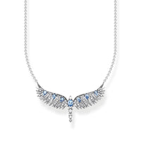 THOMAS SABO Necklace phoenix wing with blue stones silver